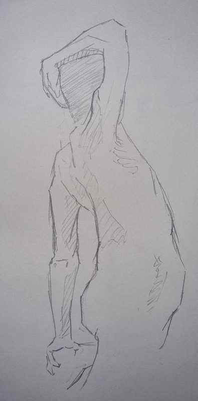 Man, 1 of 6, standing, pencil
