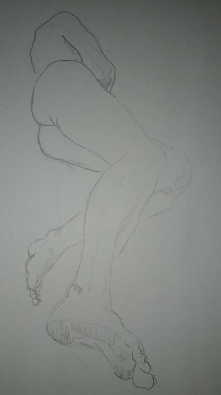 Woman, 5 of 6, lying (foreshortened), pencil