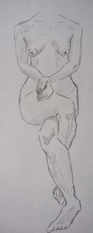 Woman, 7 of 7, seated, tangled limbs