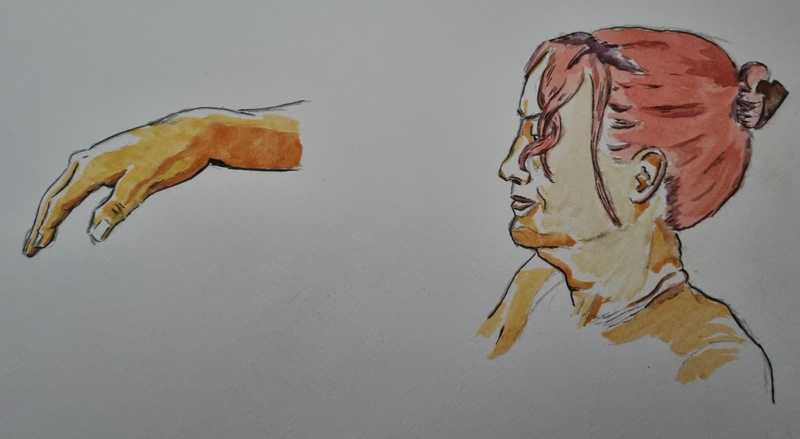 Woman - portrait and hand