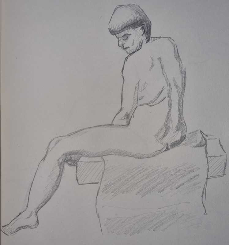 Woman, 4 of 4, sitting, pencil