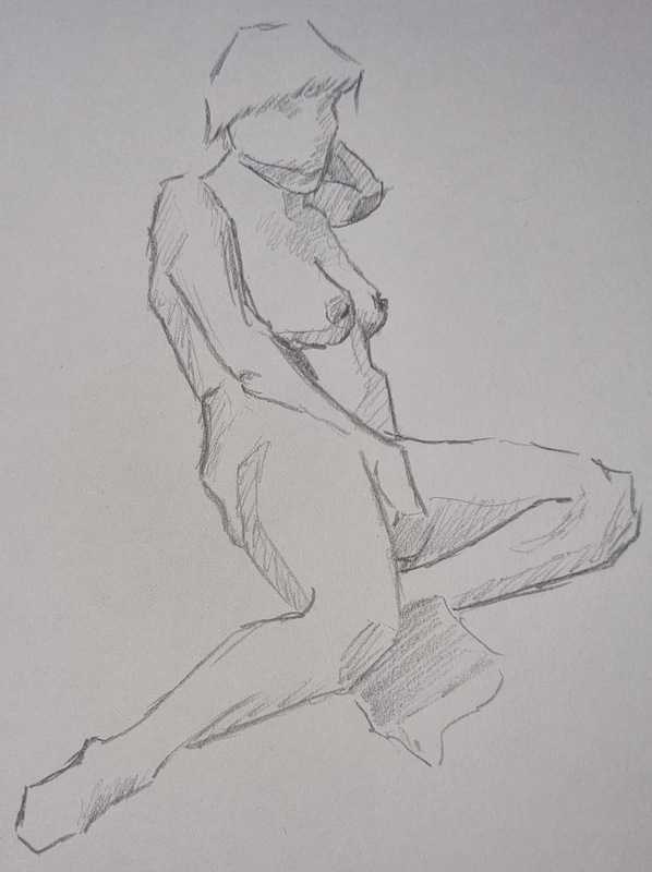 Woman, 8 of 8, seated, pencil