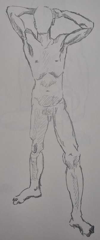 Man, 1 of 4, standing, pencil