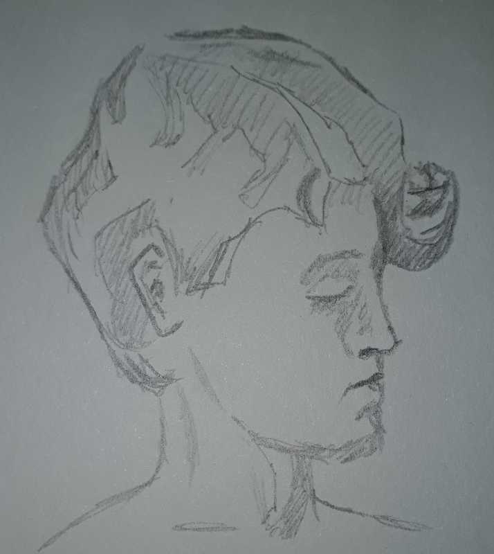 Woman, 3 of 3, portrait, pencil