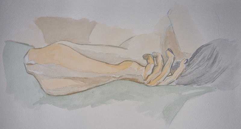 Woman's arm, watercolor