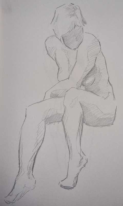 Woman, 5 of 8, seated, pencil