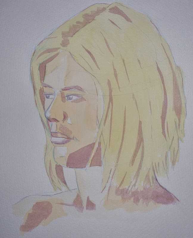Woman, portrait, watercolour