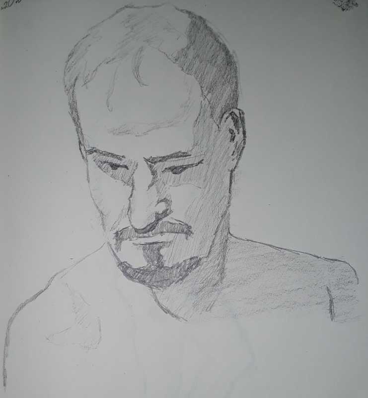 Man, 2 of 4, portrait, pencil
