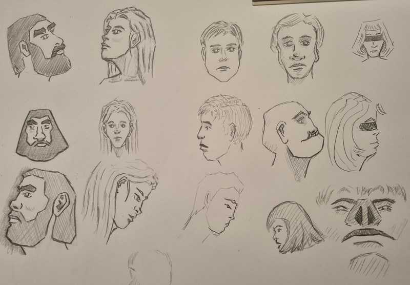 Practice pieces, 2 of 3, pencil