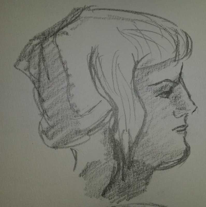 Portrait, profile, female