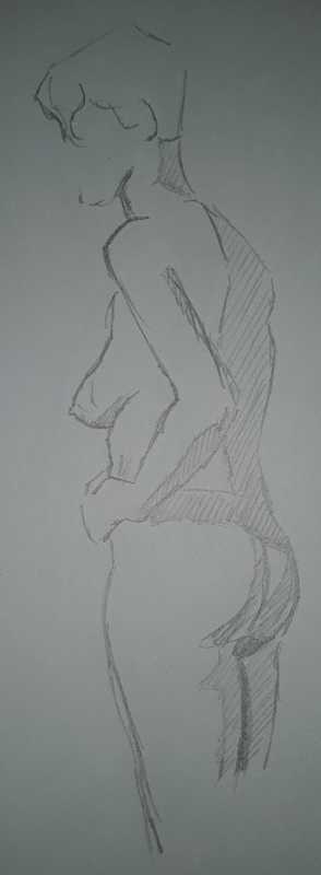 Woman, 2 of 3, profile, pencil