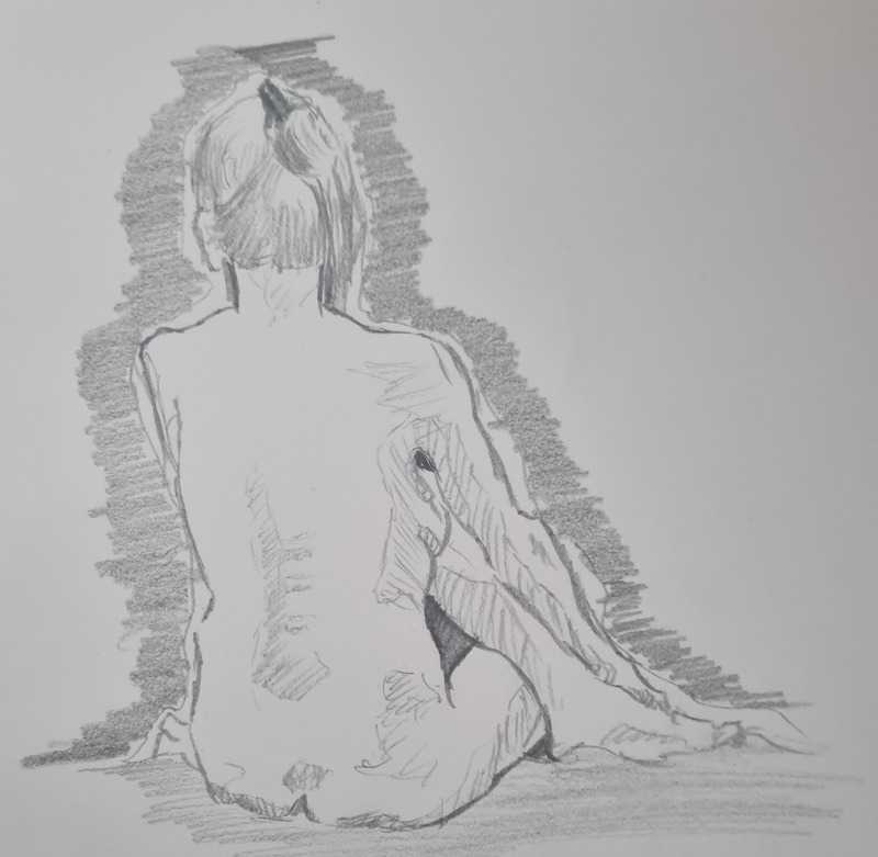 Woman, 8 of 8, seated, pencil