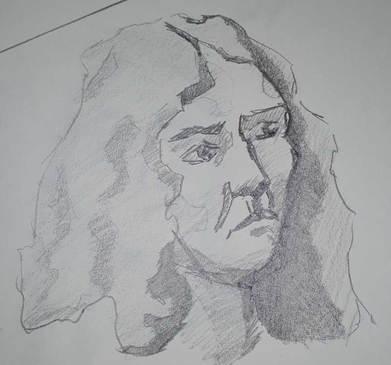 Woman, 7 of 7, portrait, pencil