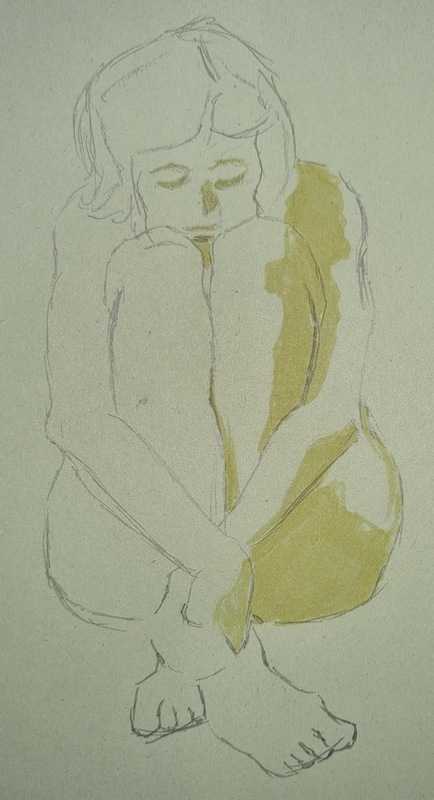 Woman, 10 of 11, pencil/ink/coloured paper, sitting, 10 minutes