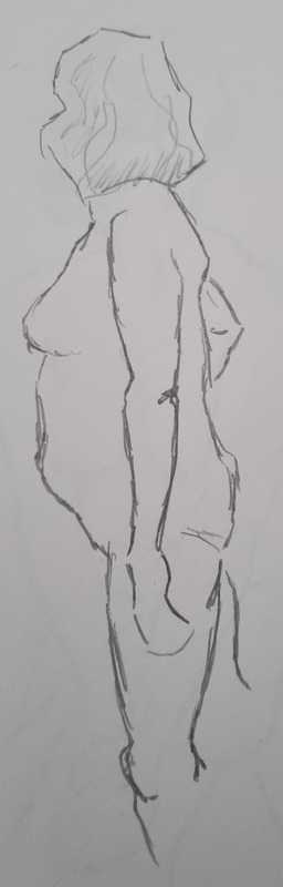 Woman, 7 of 7, standing, pencil