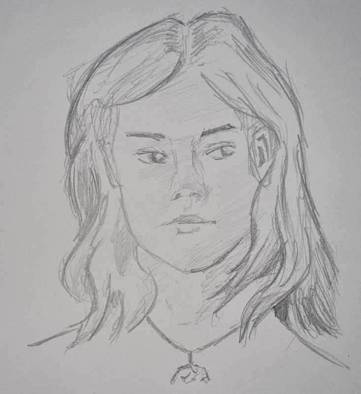 Woman, 3 of 3, portrait, pencil
