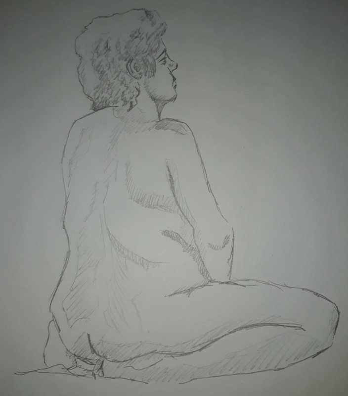 Woman, 6 of 6, kneeling, pencil