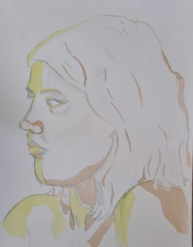 Woman, 2 of 3, portait, watercolour