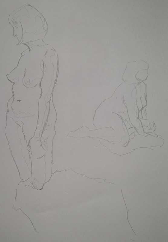 6 of 9, women, standing/seated, pencil