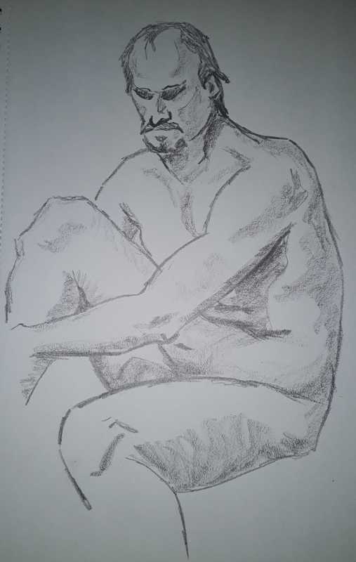 Man, 4 of 7, seated, pencil