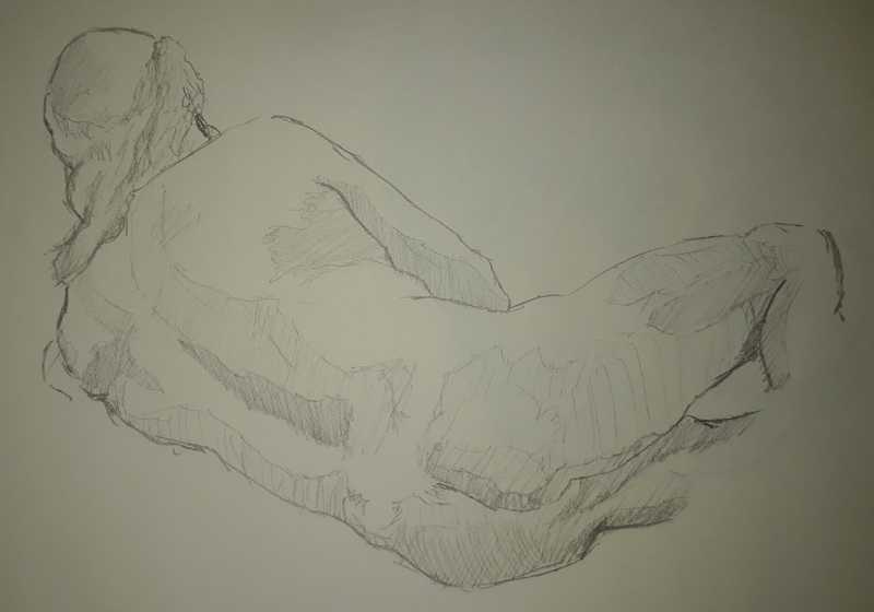 Man, 6 of 7, reclined (rear), pencil