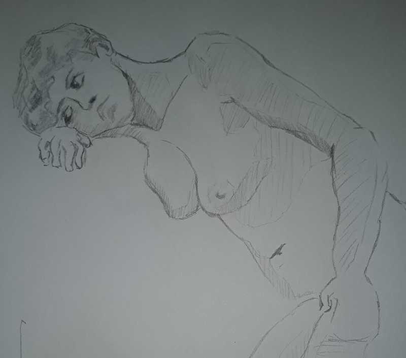 Woman, 7 of 8, reclined, pencil