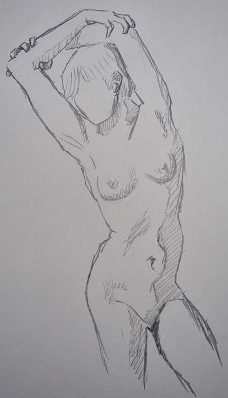 Woman, 8 of 8, standing, pencil