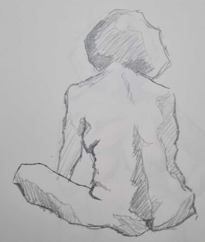 Woman, 3 of 6, seated, pencil