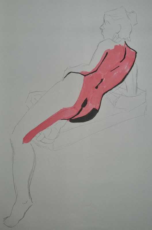Woman, 3 of 4, reclined, pencil/ink