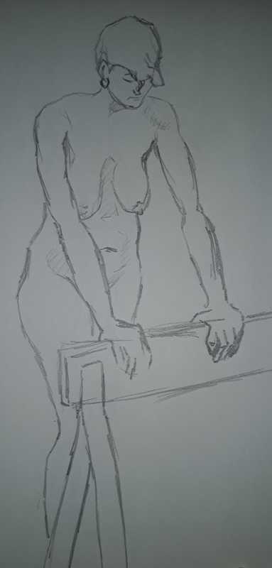 Woman, 3 of 8, standing, pencil