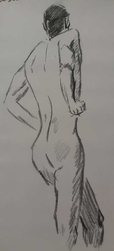 Man, charcoal, 1 of 6, standing